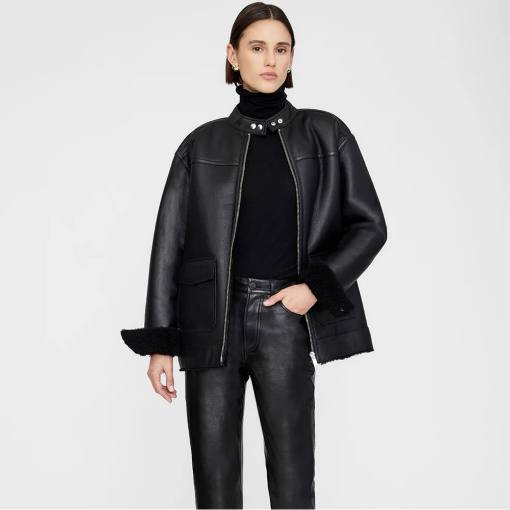 Anine Bing Henry Leather Jacket - Picture 2 of 12